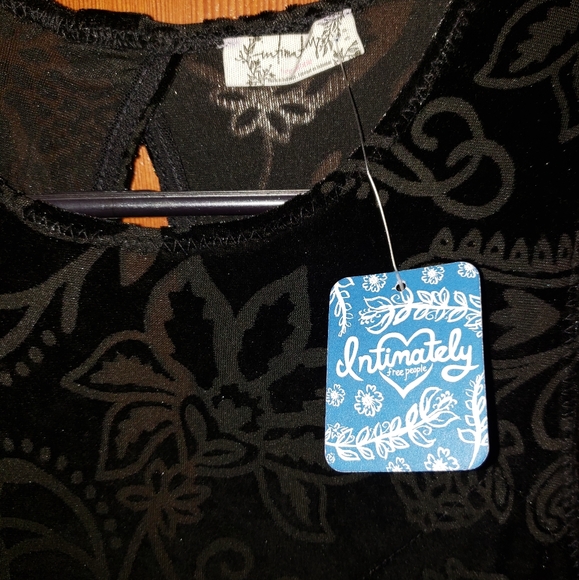 NWT Free People Velvet Floral Bodice Mini Dress - Picture 7 of 7